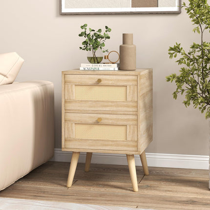 Dreamade Rattan Nightstand Set of 2