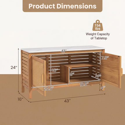 Dreamade Acacia Wood Outdoor Cabinet