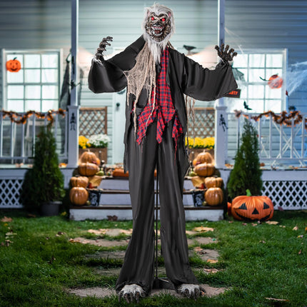 Dreamade 8.2 Ft Halloween Animatronics, Sound-Activated Werewolf with Light-up Eyes & Scary Sounds