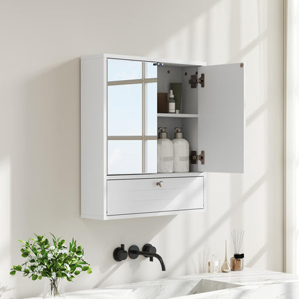Dreamade Bathroom Wall Mount Cabinet with Mirrored Doors