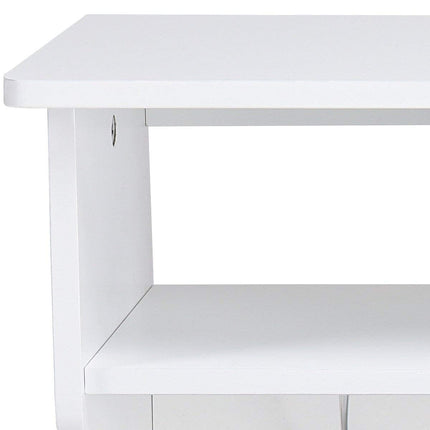 Dreamade Hanging Shelf with Hooks Wall Mount Cubby Organizer with 4 Dual Hooks and Storage for Entryway
