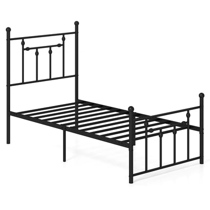 Dreamade Twin Bed Frames with Headboard and Footboard, Victorian Style Twin Platform Bed