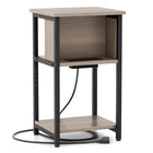 Dreamade Nightstand with Charging Station, 3-Tier End Table with USB Ports & Power Outlets