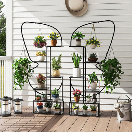 Dreamade 2 Pack 6-Tier Butterfly-Shaped Plant Stand Indoor