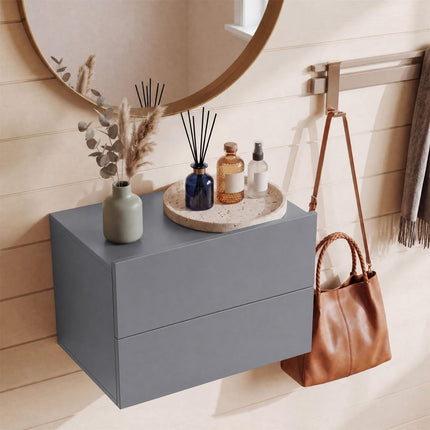 Dreamade Floating Nightstand | Wall-Mounted Bedside Table with 2 Drawers (1/2)