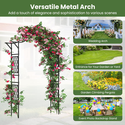 Dreamade Garden Arch Trellis 67''W x 83''H Metal Arbor
