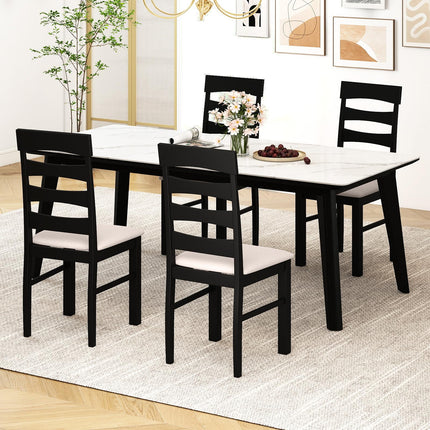 Dreamade Dining Chairs Set of 2/4 with Padded Seat & Rubber Wood Frame