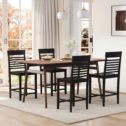 Dreamade Dining Chair Set of 2/4 with Footrests and Solid Wood Frame