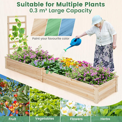 Dreamade Raised Garden Bed with Trellis, 93" L x 25" W x 40" H