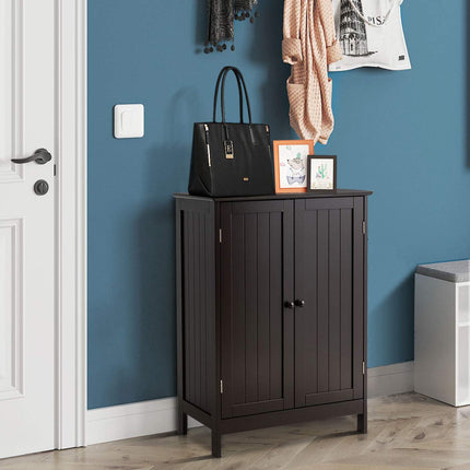 Dreamade Storage Cabinet with Doors and Shelves - Freestanding Storage Organizer with Anti-Tipping Device