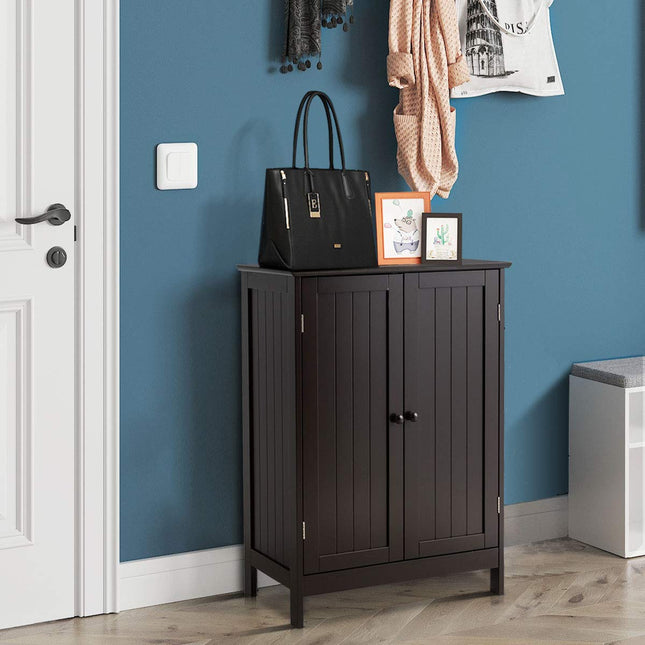 Dreamade Storage Cabinet with Doors and Shelves - Freestanding Storage Organizer with Anti-Tipping Device