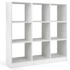 Dreamade 9-Cube Bookcase White - 4-Tier Freestanding Open Bookshelf