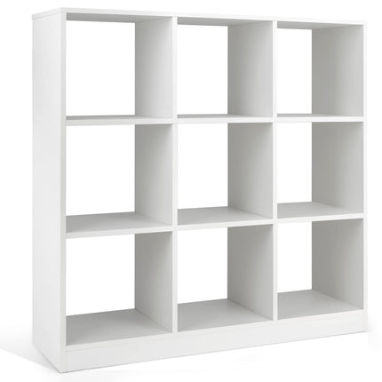 Dreamade 9-Cube Bookcase White - 4-Tier Freestanding Open Bookshelf