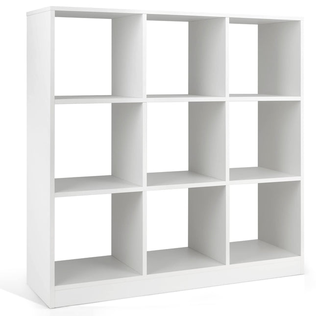 Dreamade 9-Cube Bookcase White - 4-Tier Freestanding Open Bookshelf
