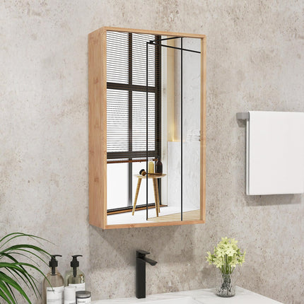 Dreamade Medicine Cabinet Mirror, Bathroom Wall Cabinet with Reversible Single Door, 2 Adjustable Shelves