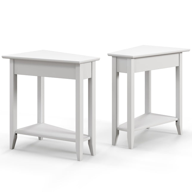 Triangle Side Table with Storage Shelf - Dreamade
