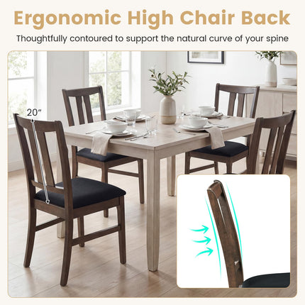 Dreamade Fabric Upholstered Kitchen Chair w/Padded Seat for Home Restaurant