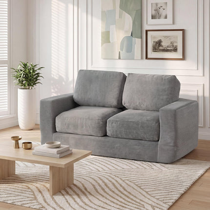 Dreamade 2-Seater Floor Couch with Removable Corduroy Cover