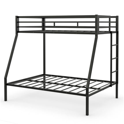 Dreamade Metal Bunk Bed, Twin Over Full Size Bed w/ Removable Ladder & Steel Slats Support