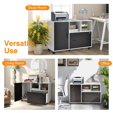 Dreamade Mobile File Cabinet on Wheels - Lateral Filing Cabinet w/Drawer