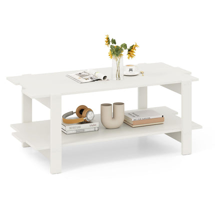 Dreamade 2-Tier Coffee Table with Storage Shelf