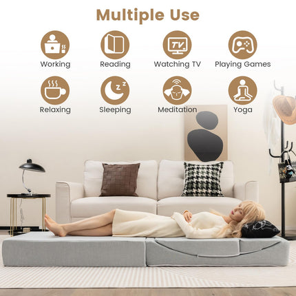 4-in-1 Floor Futon Sleeper Chair with High-Density Foam - Dreamade