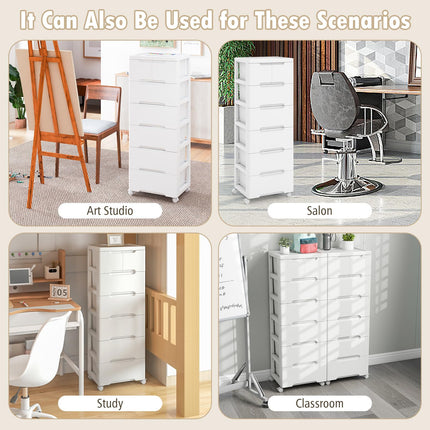 Dreamade Plastic Rolling Storage Drawer Cart on Wheels