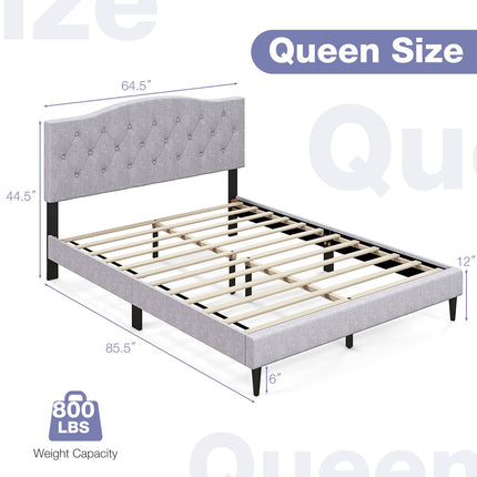 Dreamade Queen Size Upholstered Platform Bed