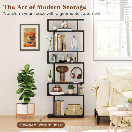 Dreamade S Shaped Bookcase with 2 Anti Tipping Kits