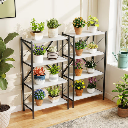 Dreamade Modern Bookcase with Heavy-Duty Metal Frame (1/2)