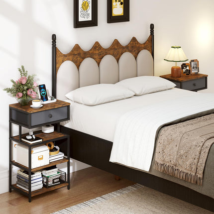 Dreamade 28'' Tall Bedside Night Stand w/USB & Type-C Port (1/2)