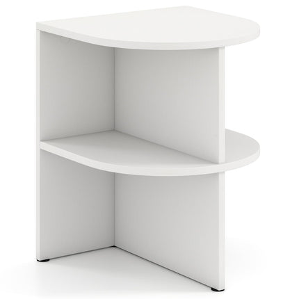Dreamade Half Round End Table with Open Shelves for Small Space