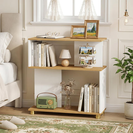 Dreamade 3-Tier Geometric S Shaped Bookcase with Open Storage Shelves (1/2)