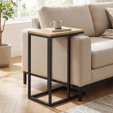 Dreamade Small Sofa Couch Side Table That Slide Under with Metal Frame & Spacious Tabletop
