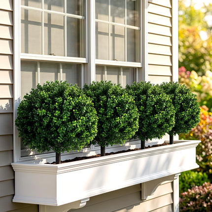 Dreamade 27" Artificial Boxwood Topiary Trees Set of 2 with Ground Spikes