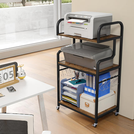 Dreamade 3-Tier Rolling Printer Stand with Storage Shelves