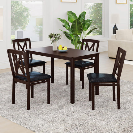 Dreamade 5-Piece Dining Table Set for 4, 47" Rectangular Kitchen Table & 4 Chairs