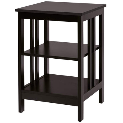 Dreamade Nightstand 3-Tier Sofa Side Table W/Reinforced Bars and Stable Structure