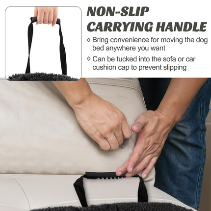 Dreamade Calming Dog Bed - Fluffy Plush Pet Bed for Couch, Removable Washable Cover