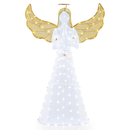 Dreamade 5 FT Christmas Pre-Lit Angel, Yard Lighted-up Festive Angel w/Halo