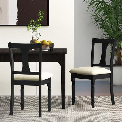 Dreamade Wood Dining Chairs Set Farmhouse Dining Room Chair with Cushion Seat, Armless Wooden Dining Side Chairs