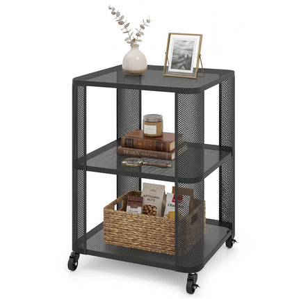 Dreamade 3-Tier End Table | Rolling Side Table w/Open Storage Shelves (1/2)