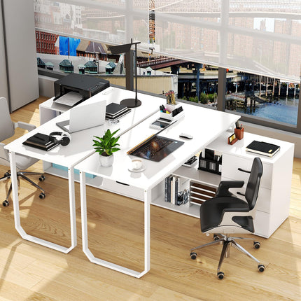 Dreamade 55 Inch L-Shaped Desk with Charging Station