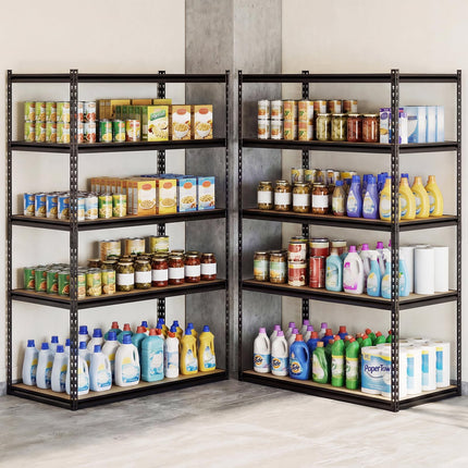 Dreamade 5-Tier Metal Storage Shelves Heavy Duty Garage Shelving Units(1/2/3/4,48" W x 24" D x 72" H)