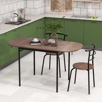Dreamade 3-Piece Dining Table Set for 2 - Kitchen Table Chair Set with 55” Drop Leaf Dinner Table, Dining Chairs