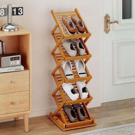 Dreamade Foldable Bamboo Magazine Rack with 2 Adjustable Positions