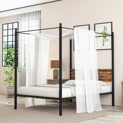 Dreamade Queen/Full/Twin Size Metal Canopy Bed Frame
