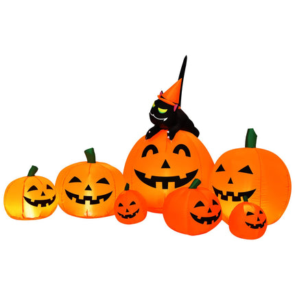 DREAMADE Halloween Inflatable Pumpkin w/Cat 7.5FT Lighted Yard Inflatable