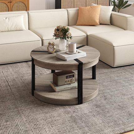 Dreamade 2 Tier Round Coffee for Living Room Reception Room