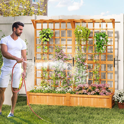 Dreamade Large Raised Garden Bed with Trellis and Roof